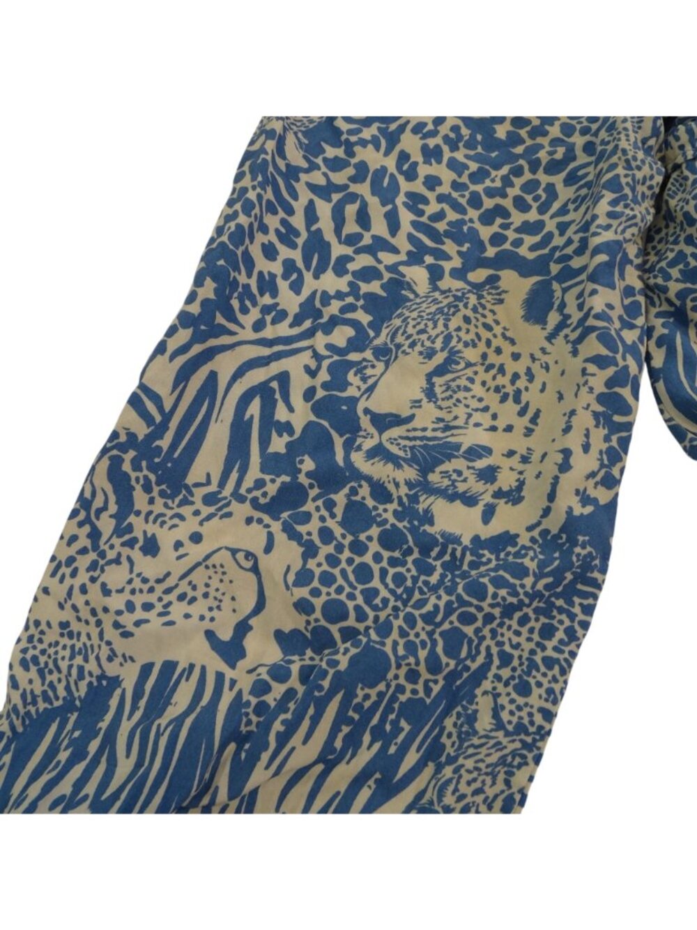 Bognar Blu Long Sleeve Blue Animal Print Midi Dress Women Size M Tassel Fringe - Picture 5 of 9